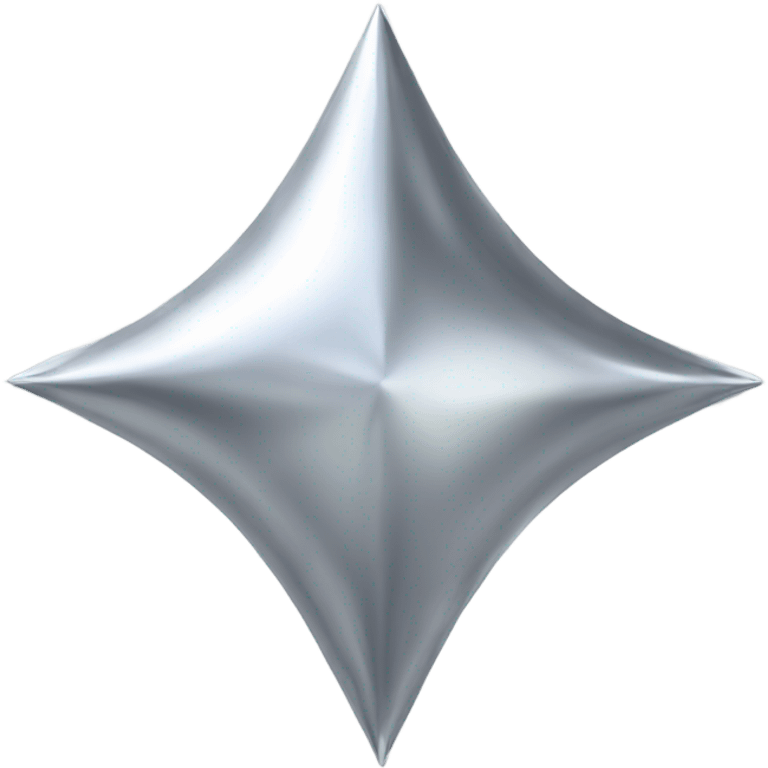 Silver chrome four-point star diamond emoji