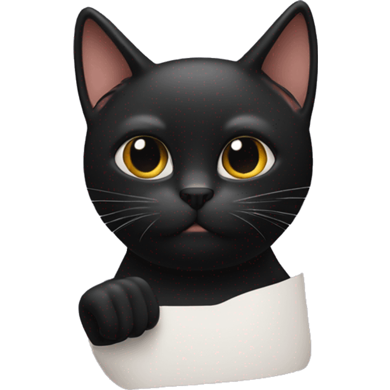 black cat fingers crossed emoji