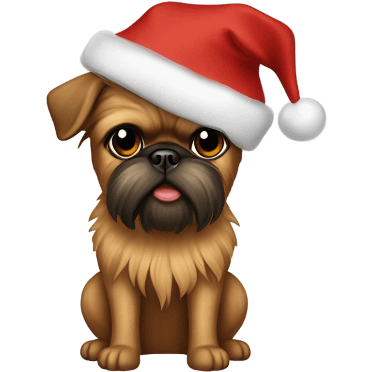 brussels Griffon Christmas hat  emoji