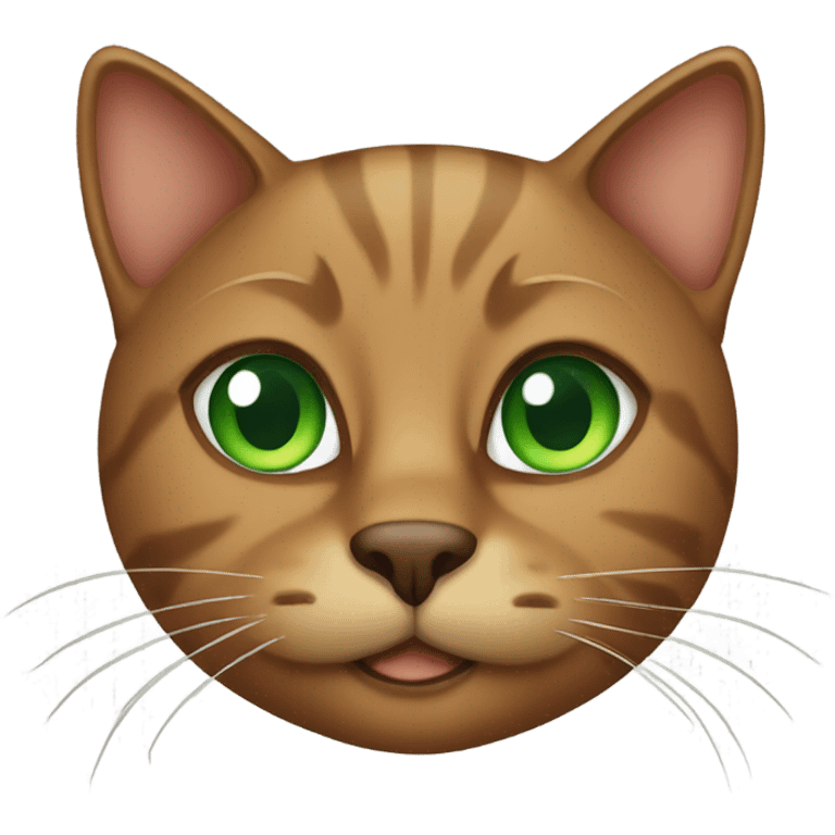 Brown cat with green eyes emoji