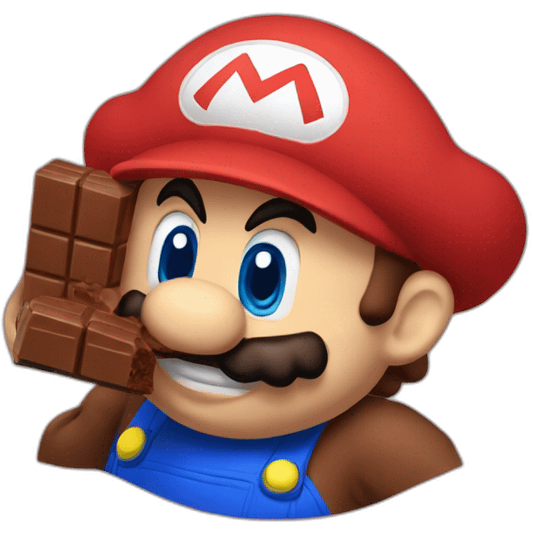 Mario eat chocolate emoji