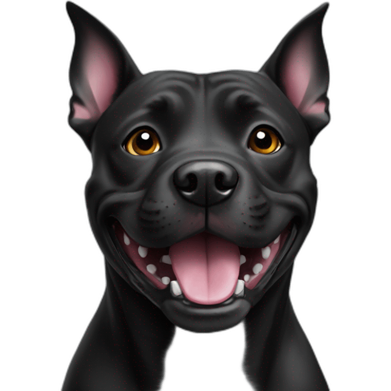 Black Staffy smile emoji