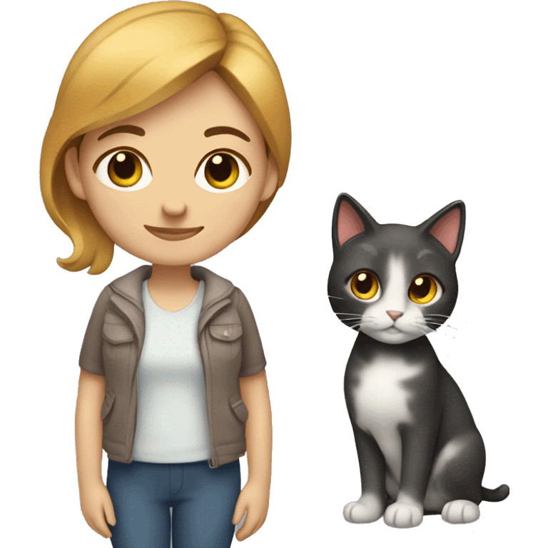 girl with a calisto cat emoji