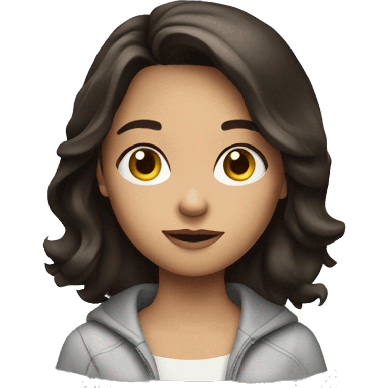 Brunette girl watch TV emoji