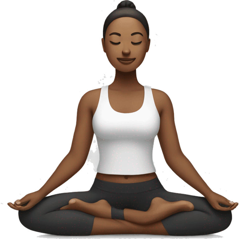 A single women doing yoga emoji