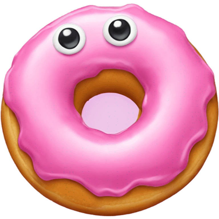 pink doughnut waving emoji