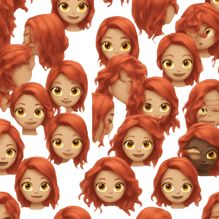 Girl with red dyed hair emoji