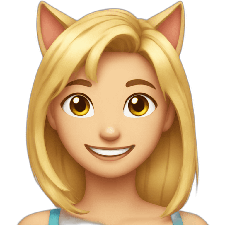 Cat girls smile emoji