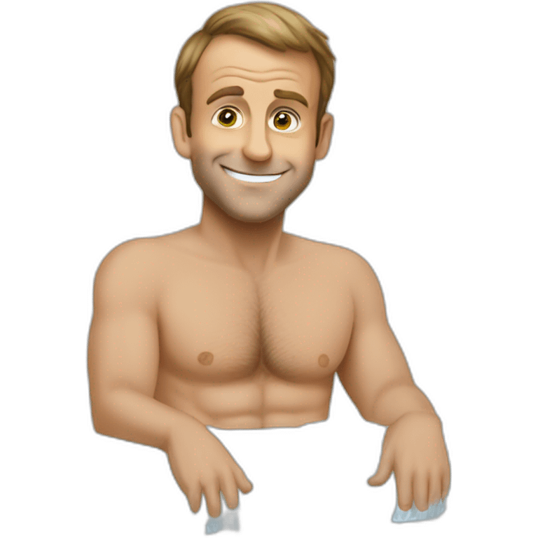 Macron qui fait in gros caca dans sa baignoire emoji