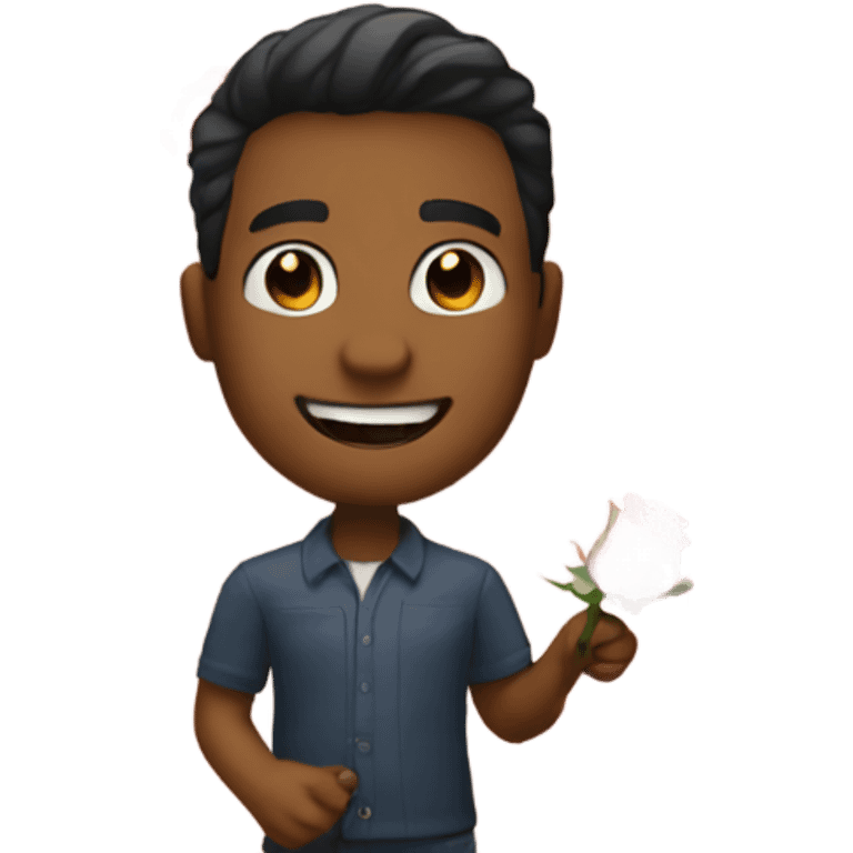 Hint buying a rose with his teeth emoji