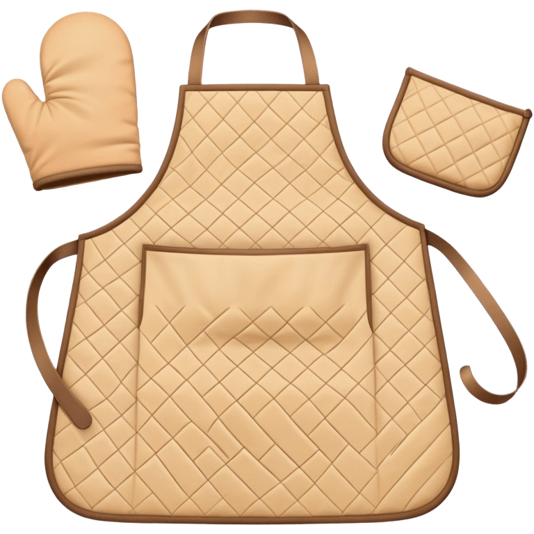 Cinematic Realistic Apron & Oven Mitts, a neatly folded soft pastel apron with subtle fabric textures, resting next to thickly padded oven mitts with a quilted pattern, warm golden kitchen lighting reflecting off the fabrics, evoking a sense of homely warmth and culinary creativity. emoji