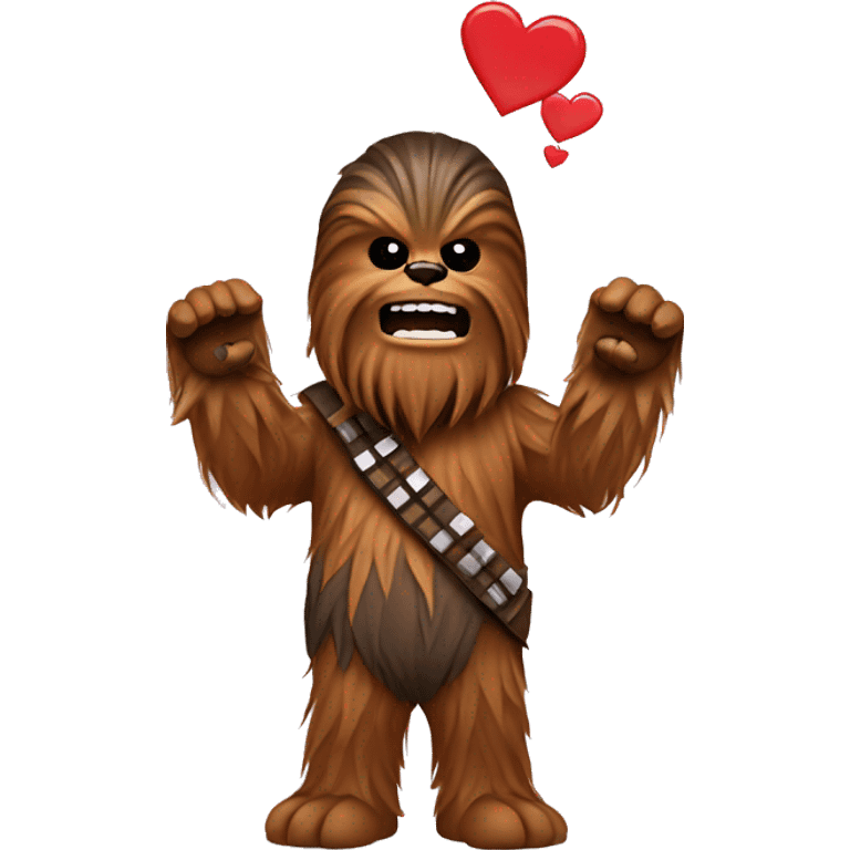 Chewbacca with heart hands emoji