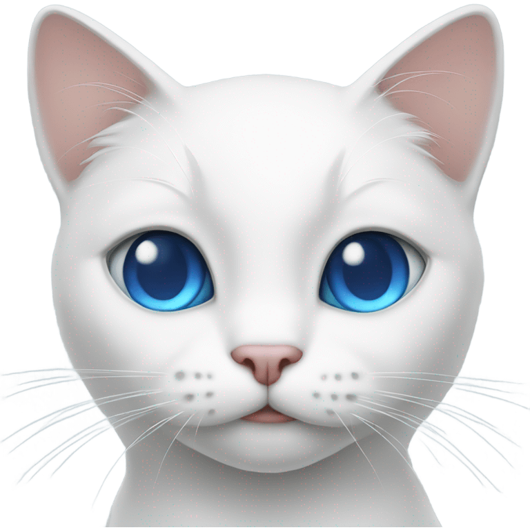 White cat with blue eyes wearing a top hat emoji