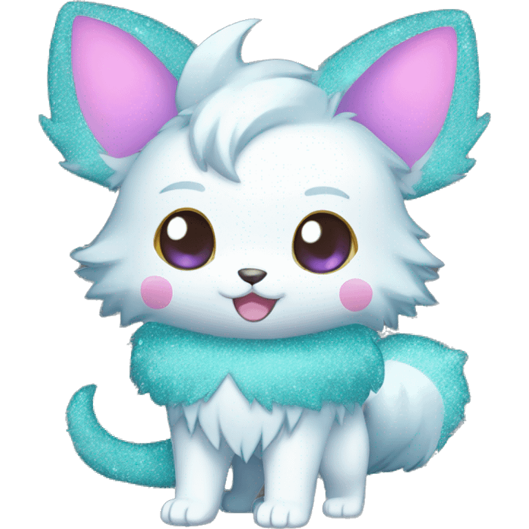 Cute Cool Kawaii Pretty Chibi Fur-Sona Shiny Colorful Sparkly Fakemon Full Body emoji