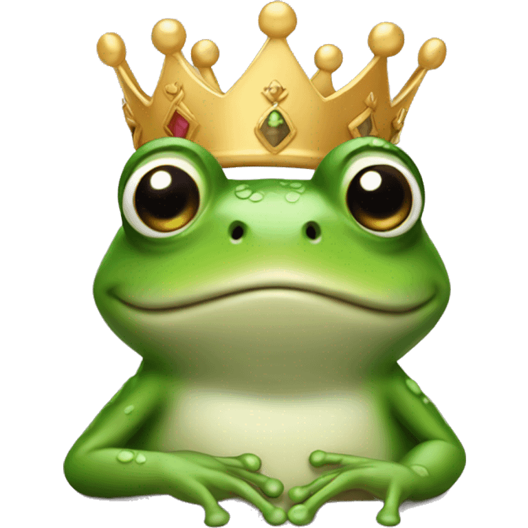 a frog with a crown in his hands emoji