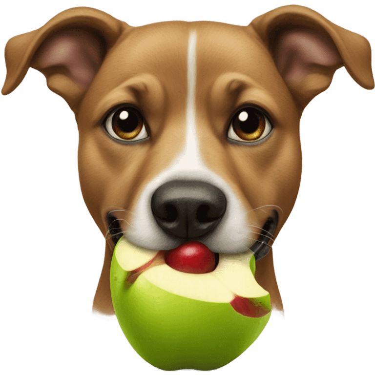 Dog eating apple emoji