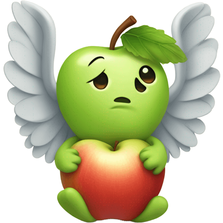 Cute apple with wings emoji