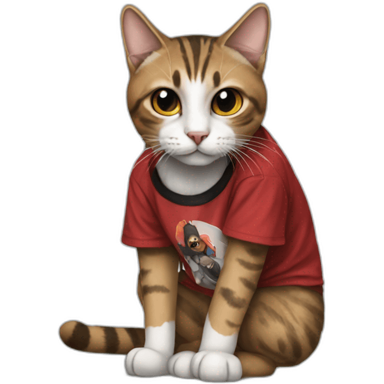 cat wearing linkin park shirt emoji