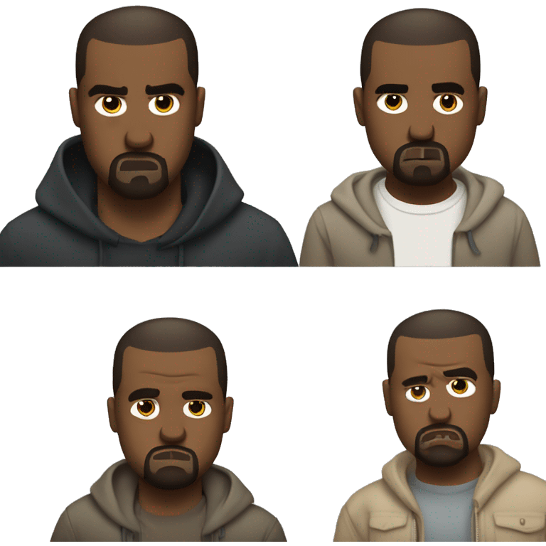 Kanye west frowning while thumbs  down  emoji