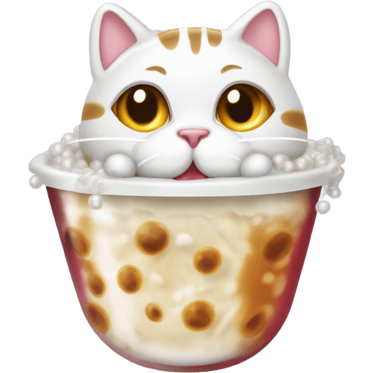 Cat drinking boba emoji