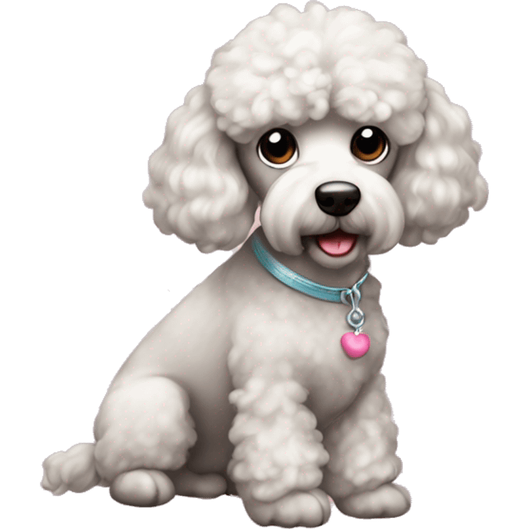 Perro poodle rosado emoji