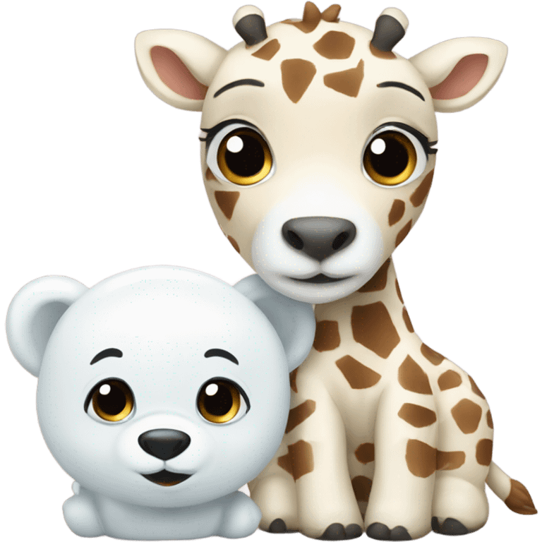 Baby giraffe and baby polar bear emoji