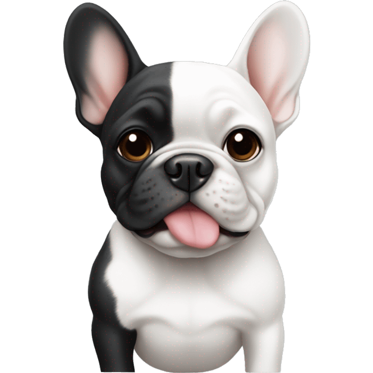 white and black frenchie emoji