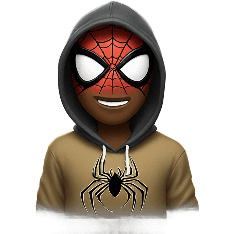 Spider-Man wearing a university Of Colorado football hoodie emoji