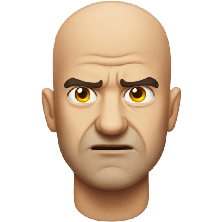 Angry bald man emoji