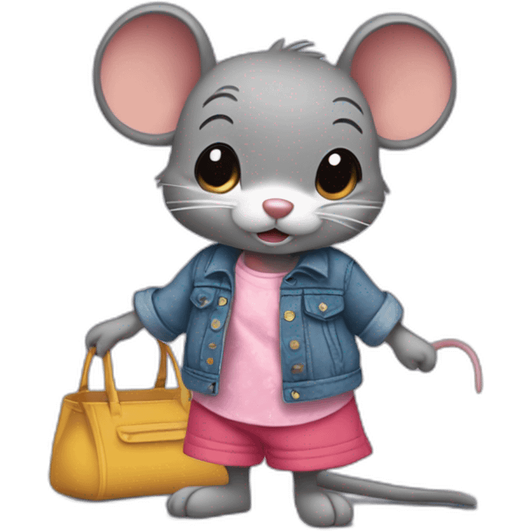 Ratita con ropa de minnie emoji