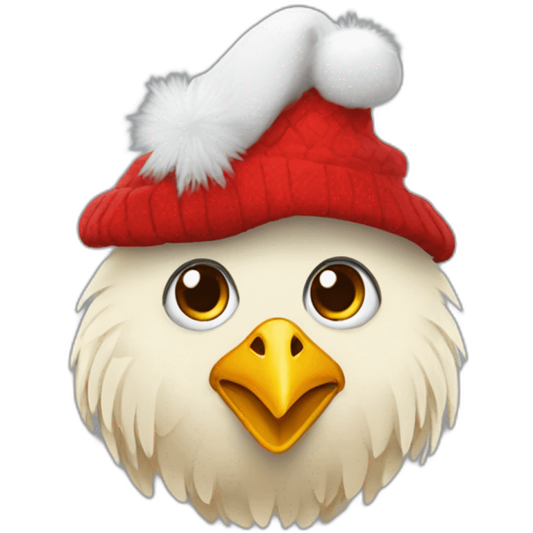 pollo con gorro de navidad emoji