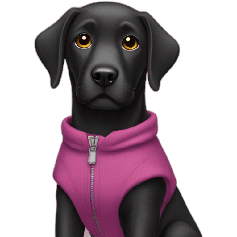 Black labrador with clothes emoji