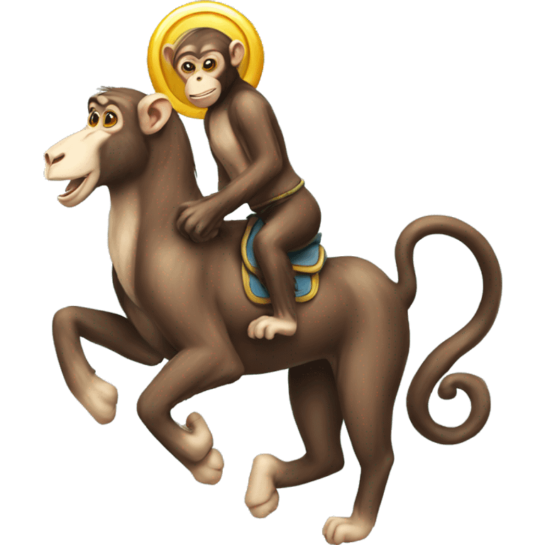 Monkeys on unicorn  emoji