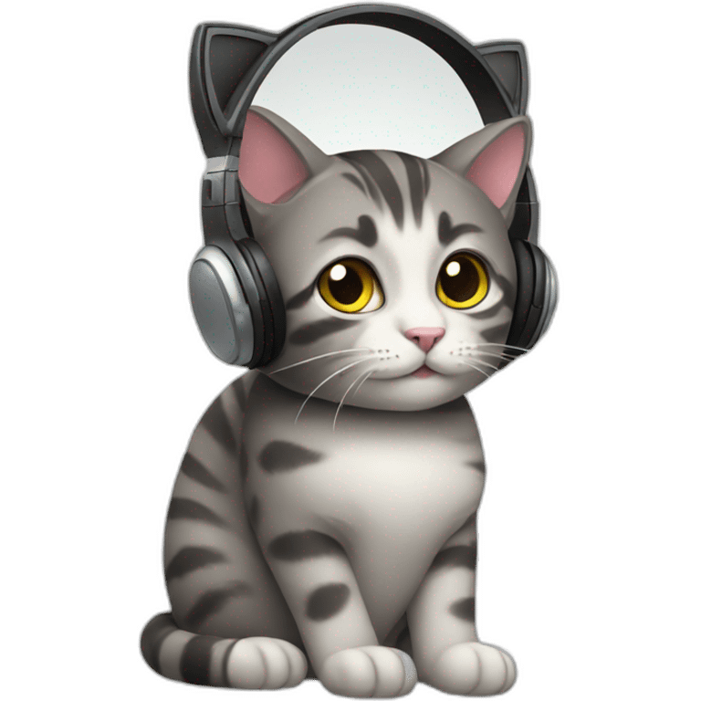 cat with headphone emoji