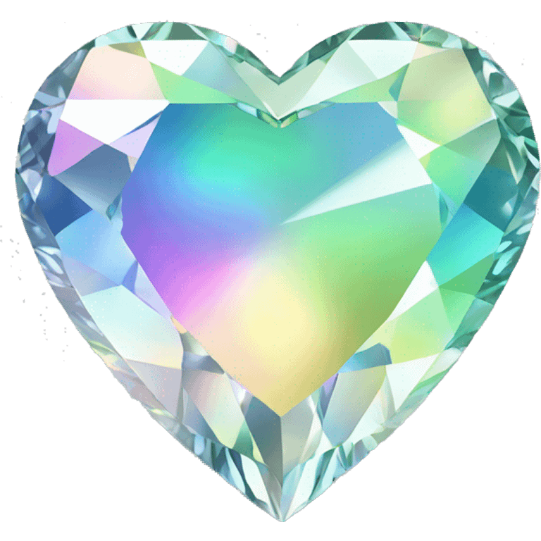 Heart shaped 56-carat iridescent diamond emoji