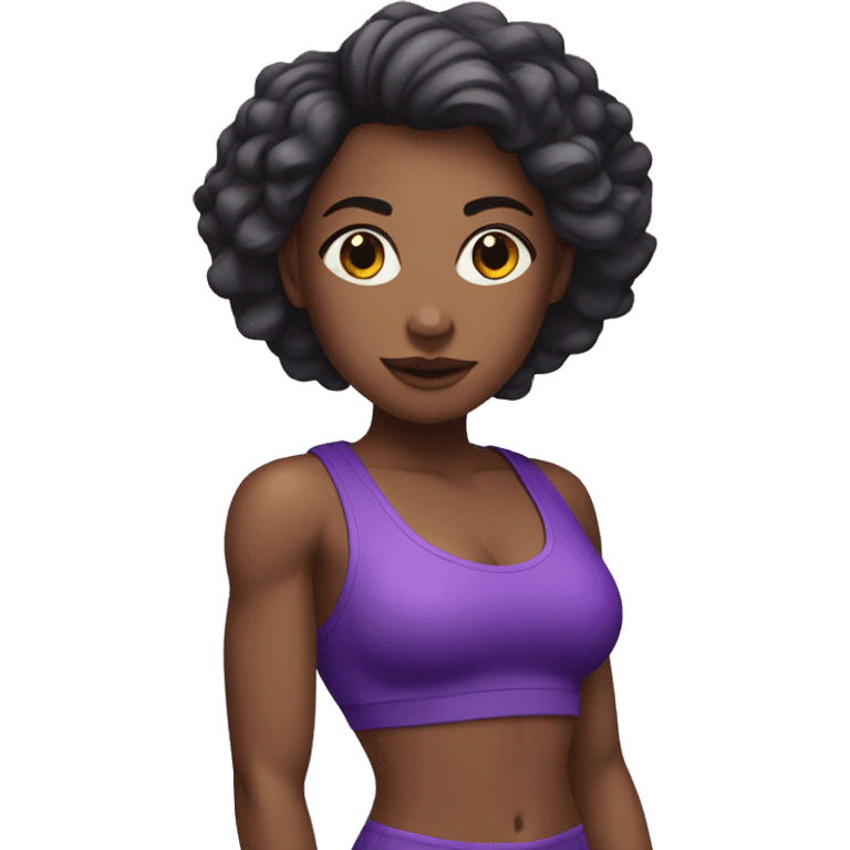 Gym girl with purple outfit  emoji