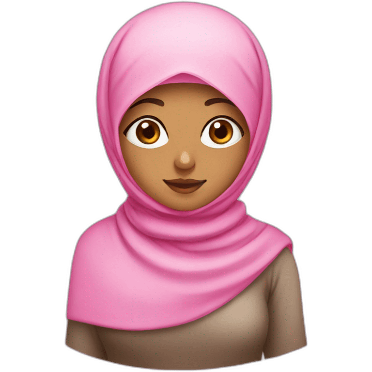 muslim girls in pink hijab  emoji