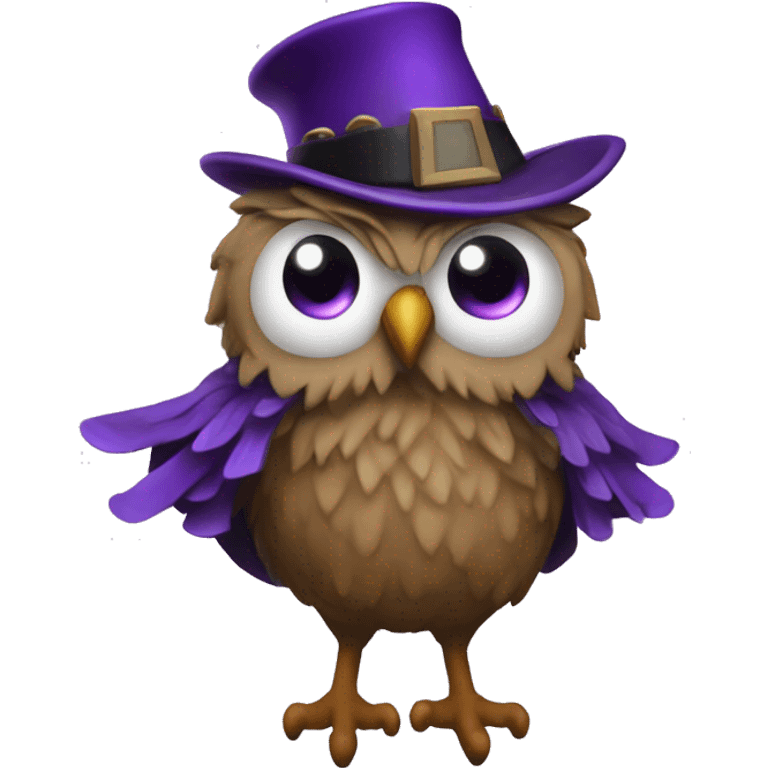 magician wizzard owl violet wizzard hat emoji