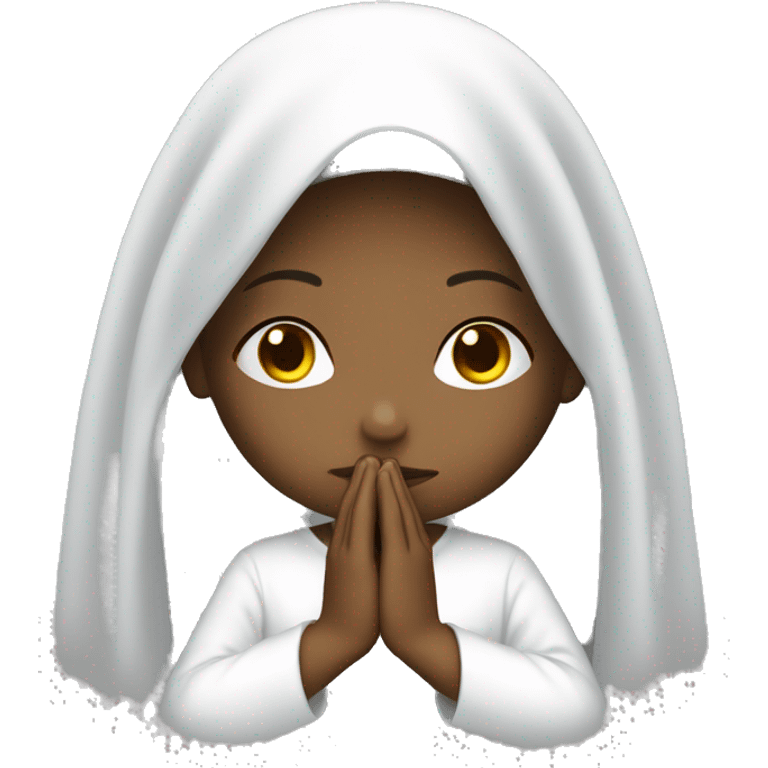 Girl praying for with white veil  emoji