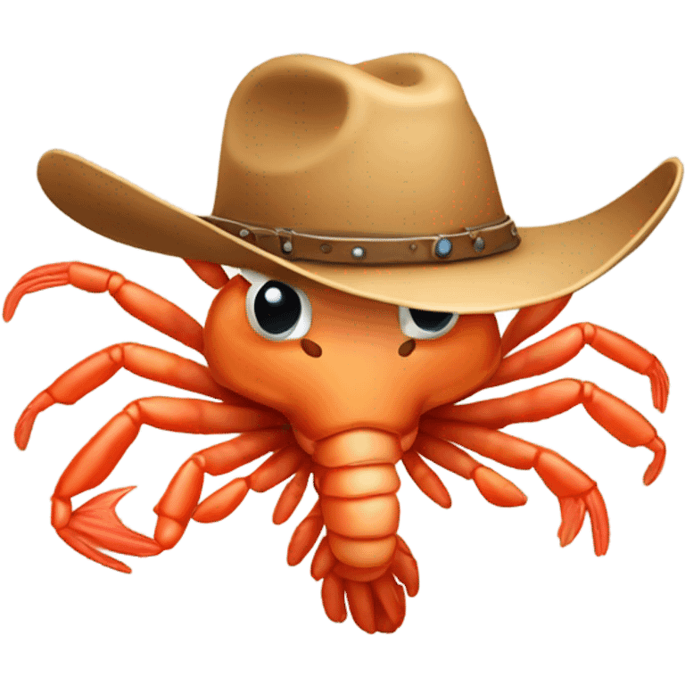 Shrimp wearing a cowboy hat emoji