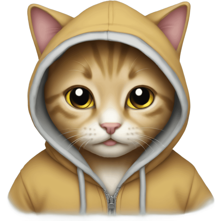 Kitten with a hoodie emoji