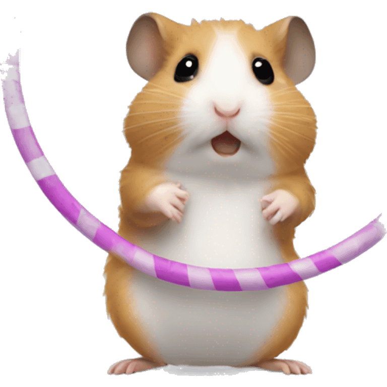 Hamster doing the hula hoop emoji