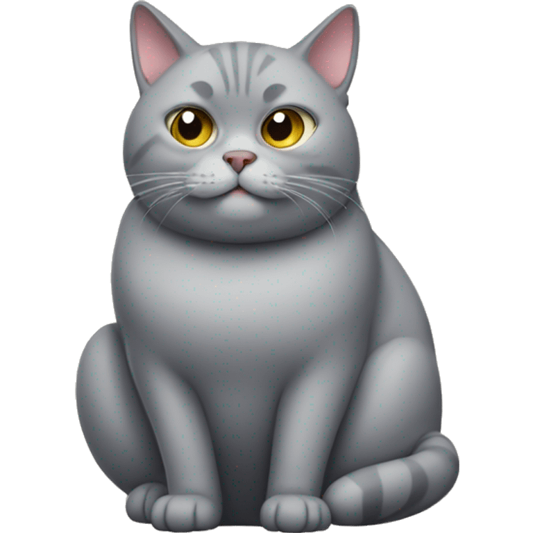 Fat grey cat  emoji