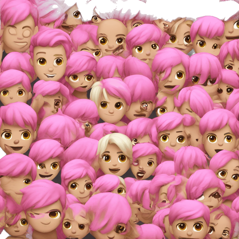 Pink hair girl blond boy emoji