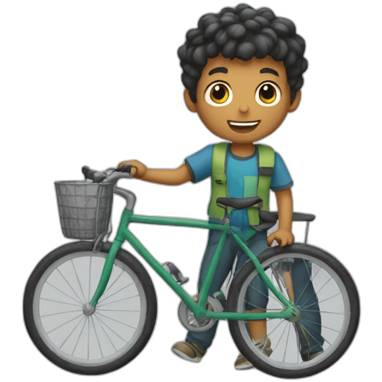 a boy with a bicycle emoji