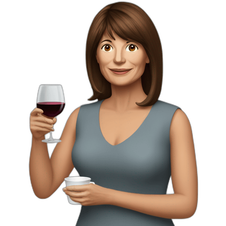 Patricia Bullrich with a cup of wine emoji