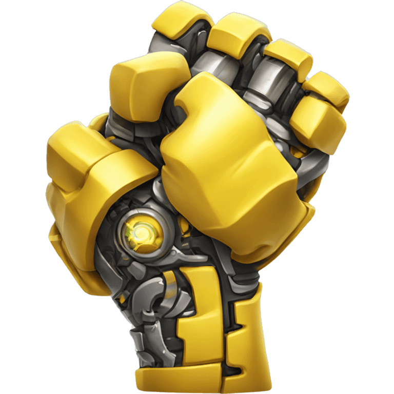 Flexing yellow mechanical cyborg bicep  emoji