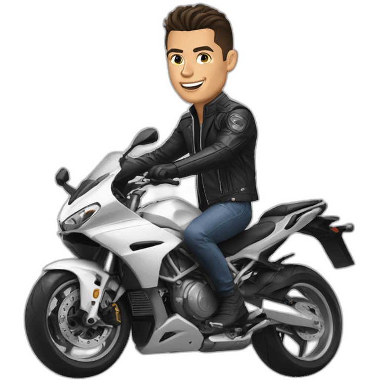 Cristiano ronaldo on a motorcycle emoji