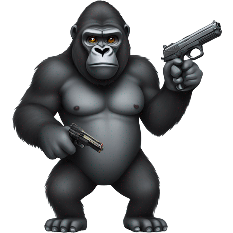 Gorilla with a gun emoji