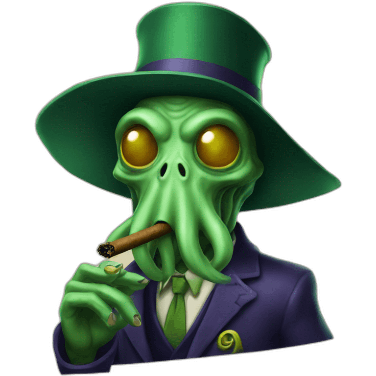 Cthulhu human smoking cigar emoji